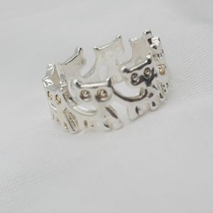 SSilver cat ring size 6